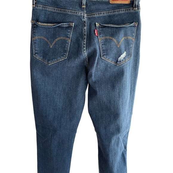 Levi's 721 High Rise Ankle Skinny Distressed Jeans - Size 27 - Picture 4 of 6